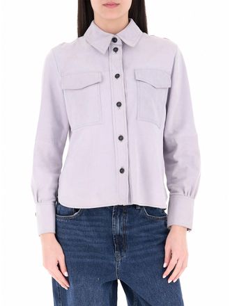 Marella Lavender Mllapogeo Cropped Cotton Shirt Jacket