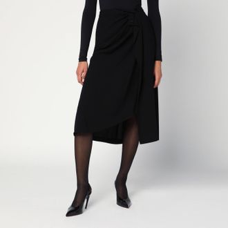 Balenciaga Gonna drappeggiata nera in cr&ecirc;pe