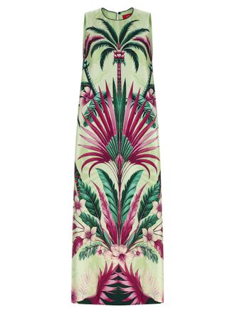 F.R.S. For Restless Sleepers Multicolor Silk Long Womens Dress