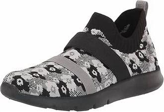 Spenco Womens Karma Stretch Floral Shoes In Black, White