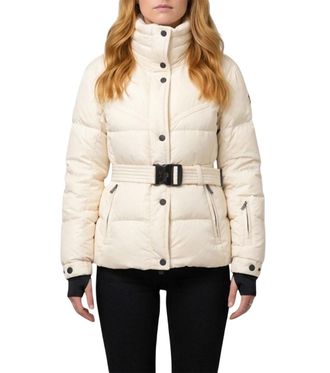 Moncler White Quilted Turtle Neck Jacket
