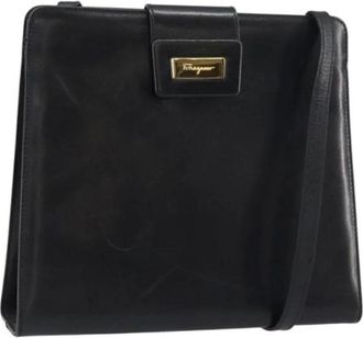 Ferragamo Pre-owned Cross Body Bags, female, Black, Size: ONE SIZE Pre-owned Leather Cross Body Bag