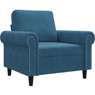 vidaXL Sill&oacute;n De Terciopelo Azul 60 Cm Vidaxl
