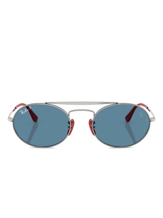 Ray-Ban x Scuderia Ferrari zonnebril met ovalen montuur - Grijs