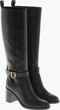 Dsquared2 Stivali in Pelle con Monogram Effetto Dorato con Tacco 7cm Dsquared2