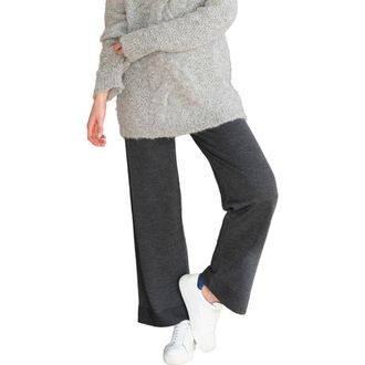 Celtic & Co. Wide Leg Merino Lounge Pants in Charcoal at Nordstrom, Size X-Small