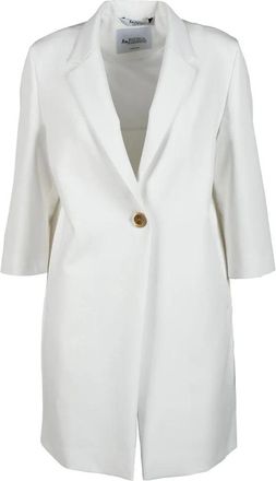 Bottega Martinese Structured White Coat with Single Button