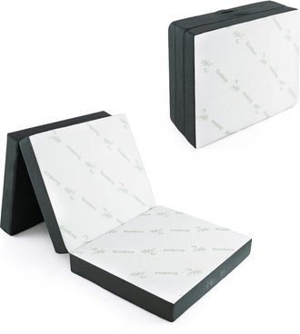 Costway Costway - Colch&oacute;n Plegable 10cm En 3 Secciones, 190x80cm, Cubierta De Fibra De Bamb&uacute; Y Tela Transpirable Con Asa, Colchon Plegable Viscoelastico, Invo