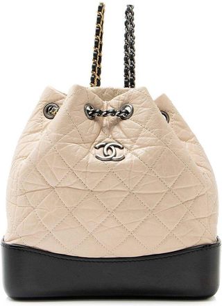 Chanel Beige Aged Calfskin Gabrielle Small Backpack (Authentic Pre-Loved)
