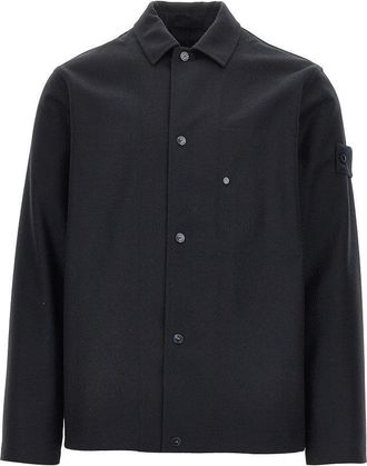 Stone Island Virgin wool-blend cloth overshirt Man L