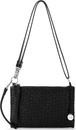 The Sak Vita Hand Woven Leather Crossbody Wristlet in Black Woven at Nordstrom