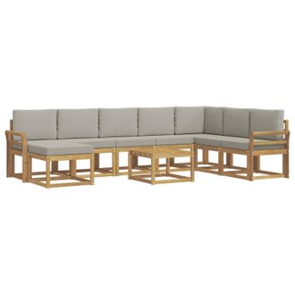 vidaXL Conjunto De Sof&aacute;s De Exterior 9 Pcs Blanco Y Gris Claro Vidaxl