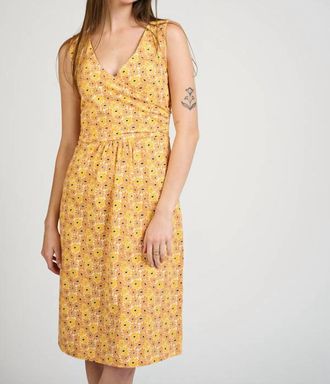 Mata Traders Danica Wrap Dress In Matisse Yellow