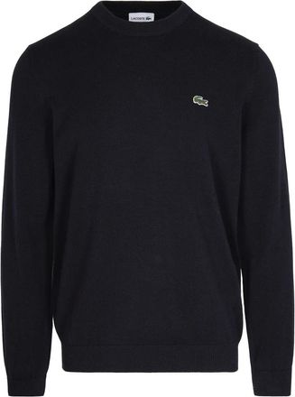 Lacoste Zwarte Katoenen Trui - Heren - Ronde hals truien - Zwart - S - Katoen - Truien & Vesten