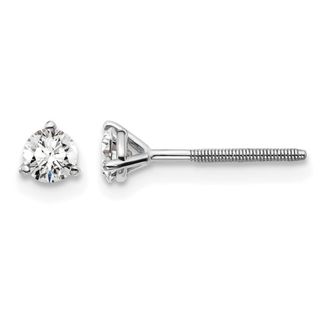 Diamond2Deal 14k Gold 1/3 ct Round Lab Grown Diamond Stud Earrings Screw Back VS Clarity, D-E Color