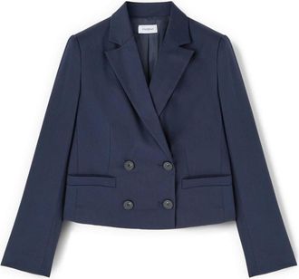 Motivi Chaqueta Corta de Doble Botonadura en Cady - Jackets - Mujer - Azul - 2XL