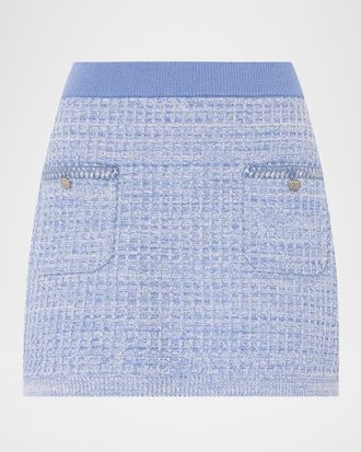 Milly Saige Waffle-Knit Mini Skirt