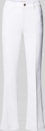 Milano Milano Italy Flared Cut Jeans mit Fransen in Weiss, Gr&ouml;&szlig;e 44