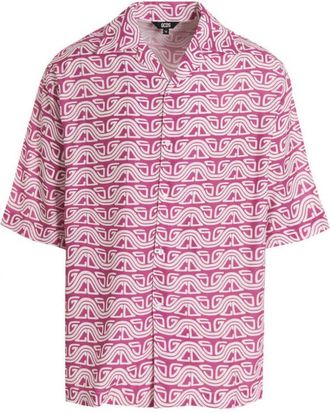 GCDS Fuchsia Waved Logo Shirt