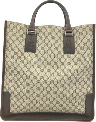 Gucci Brown Pvc Leather Tote Bag (Pre-Owned)