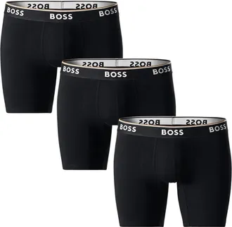 HUGO BOSS Ondergoed, Heren, Zwart, M, Katoen, Katoen Elastan Boxer Briefs 3-Pack
