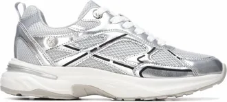 Xti Womens Casual Lace- Up Sneakers In Silver