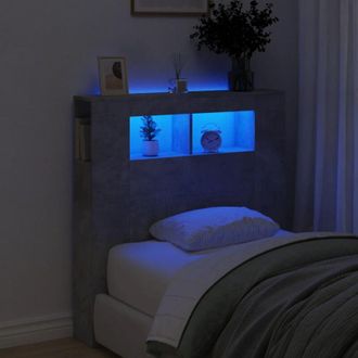 vidaXL Testiera led Grigio Cemento 100x18,5x103,5 cm Legno Multistrato - Vidaxl