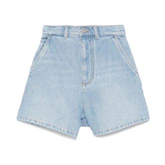 Emporio Armani Blauwe Shorts met Logo Patch - Dames - Denim shorts - Blauw - W29 - Denim - Korte Broeken