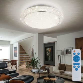 Globo Lighting Plafoniera led dimmerabile con telecomando lampada diurna luce camera da letto con cristalli, luce notturna, 40W 2090lm bianco caldobianco freddo DxH