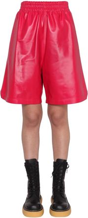 Bottega Veneta Leather Shorts - Red