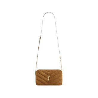 Saint Laurent Loulou Camera Bag In Matelass&eacute; Suede
