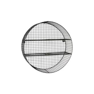 Decoclico Estanter&iacute;a de pared redonda de metal de rejilla antracita