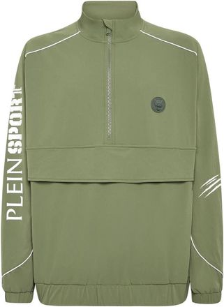 Plein Sport Sweatjacket Scratch - Heren - Sportshirts - Groen - L - Nylon - Fitness