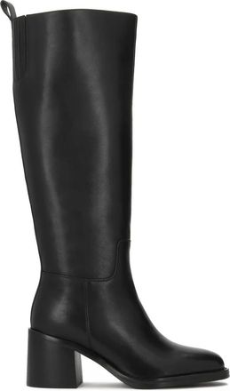 Kazar Schoenen, Dames, Zwart, 35 EU, Leer, Zwarte leren laarzen met blokhak