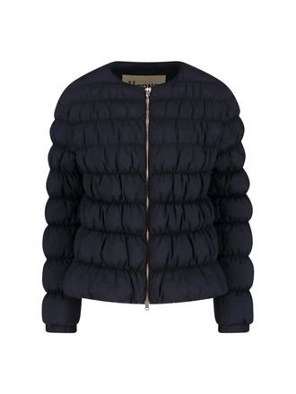 Herno Tailored Black Jacket With High Collar And Smooth Texture
