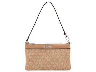 Michael Kors Jet Set Medium Top Zip Convertible Wristlet Wallet Womens Handbags Peanut, Leather
