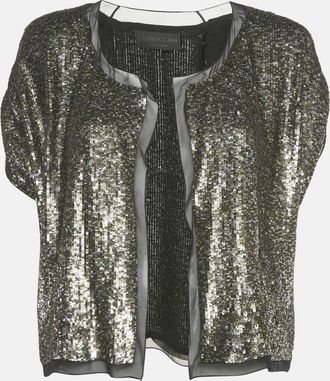 Derek Lam Metallic Sequin Embellished Silk Bolero