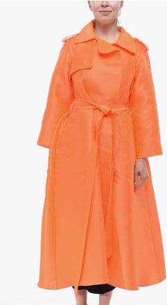 Super Blond Satin-Blend Silk Wrap Trench Coat LANVIN size 40