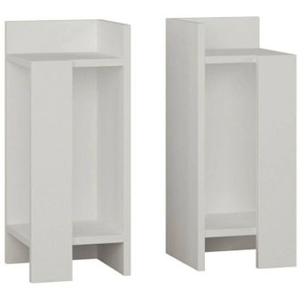 Dmora Dmora - Mesa De Noche Dmoscard, C&oacute;moda Baja, Mesilla De Noche, Estante De La Cama, 25x27h60 Cm, Blanco