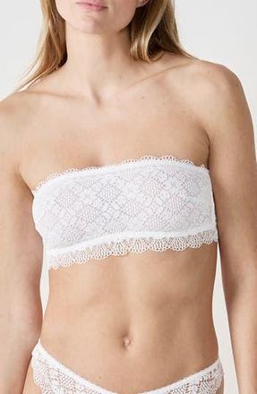 Etam Souffle Strapless Bandeau Bra in Ecru at Nordstrom Rack, Size Small