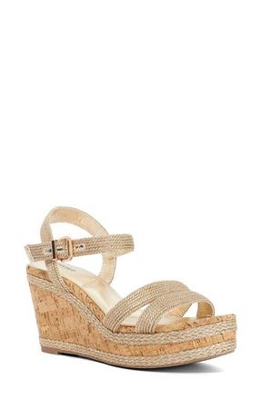 Dune London Kipling Platform Wedge Sandal in Gold at Nordstrom, Size 6.5Us