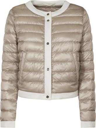Herno Winter Jackets, female, Brown, Size: XL Quilted Crewneck Coat