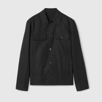 Gucci GG Cotton Canvas Jacket, Size 42, Black, Ready-to-wear