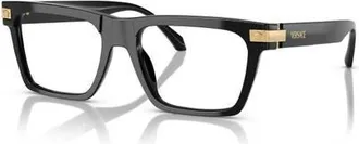 Versace 55mm Rectangle optical glasses in Black Gold at Nordstrom