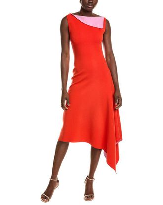 Oscar De La Renta Oscar De La Renta Two Tone Knit Dress