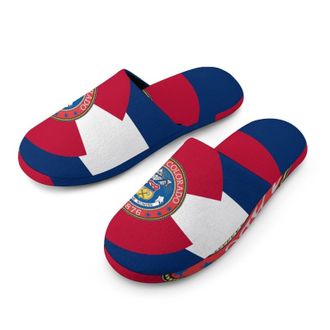 Generic Colorado Flag Seal U.S.A. Mens House Slippers Slip Indoor Slipper On Shoes Warm Outdoor