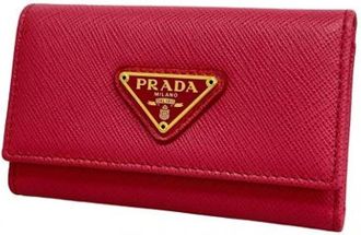 Prada Pre-owned Accessories, female, Pink, Size: ONE SIZE Pre-owned Keycase