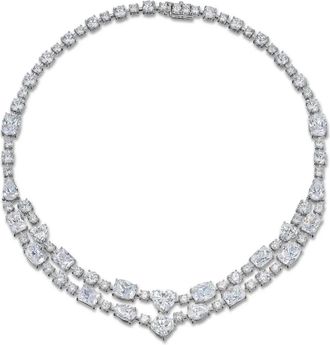Anabela Chan Choker Love Heart con diamanti - Argento