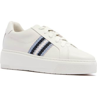 FRANKiE4 Riley Platform Sneaker in White/Blue at Nordstrom, Size 8.5