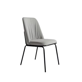 MondoViro Conjunto de 2 sillas con patas negras y tela gris claro 61x49 cm 93h